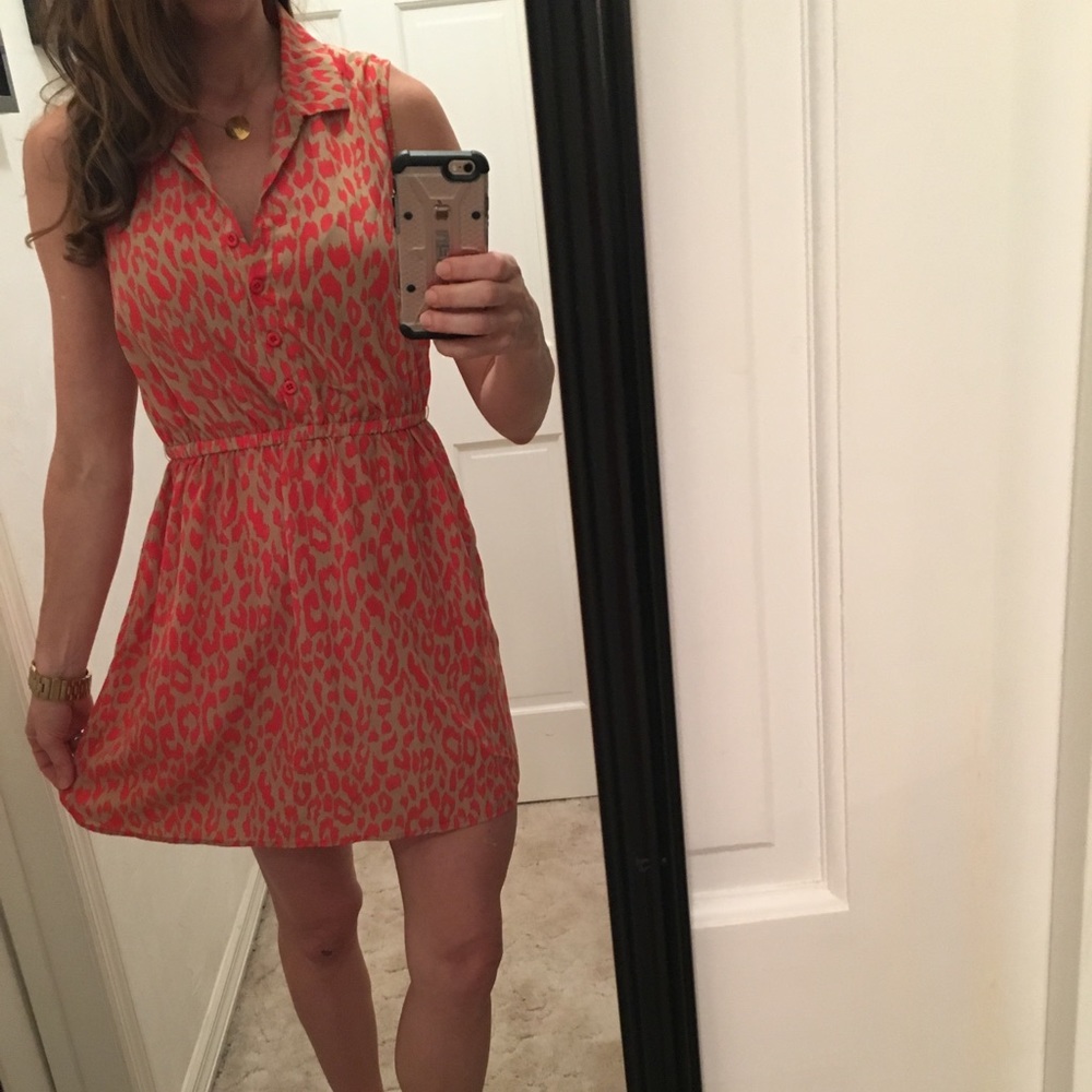 BeBop red & tan leopard print dress size medium